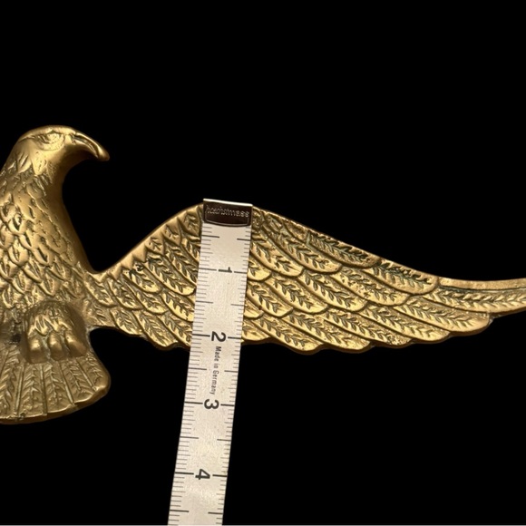 Vintage Mid Century Cast Brass Eagle Bird Metal Hanging Wall Patriotic Decor - Picture 13 of 14